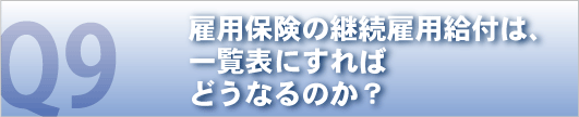 雇用保険の継続雇用給付は、一覧表にすればどうなるのか？